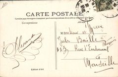 VINTAGE POSTCARD Bateau Marine Exercises of the signals has arm