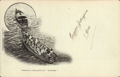 VINTAGE POSTCARD Boat High-speed motorboat and launch of Suffren
