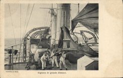 VINTAGE POSTCARD Boat Signals of long distance