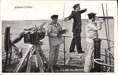 CPA Bateau Signaux a bras La vie du marin