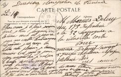 CPA Bateau Canot d'un navire de guerre a l'aviron