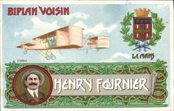 CPA Avion Aviation Biplan Voisin Henry Fournier Le Mans 