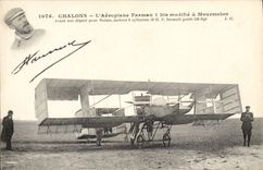 VINTAGE POSTCARD Avion Aviation Trawl-nets Farman Airplane modifies has Mourmelon
