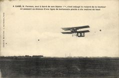 CPA Avion Aviation A Gand H Farman seul a bord de son biplan 