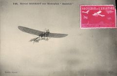 VINTAGE POSTCARD Plane Aviation Michel Hanriot on Hanriot monoplane