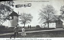 VINTAGE POSTCARD Avion Aviation First travels by Moulin airplane of Mourmelon the Small one
