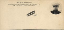 VINTAGE POSTCARD Plane Duval Aviation on Caudron biplane