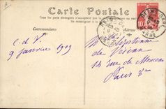 VINTAGE POSTCARD Plane Aviation the first voyage by airplane Territory of small Sillery