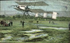 CPA Avion Aviation Henri Farman battant le record de l'aeroplane 