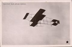 CPA Avion Aviation Sommer sur biplan Farman