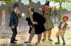 VINTAGE POSTCARD Fantasy Illustrator The foreign Males