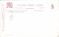 VINTAGE POSTCARD Fantasy Evening Illustrator one the beach Woman Dog Child