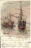 VINTAGE POSTCARD Fantasy Illustrator Gruss Boat