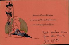 VINTAGE POSTCARD New year