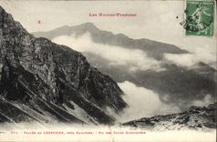 VINTAGE POSTCARD Valley of Lesponne Peak of Tours Bigourtere