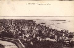 Opinión de Le Havre de la POSTAL de la VENDIMIA hacia el puerto