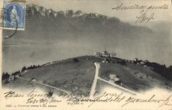 VINTAGE POSTCARD Caux and the lake Leman
