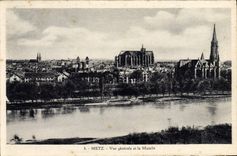 CPA Metz Vue Generale Et La Moselle