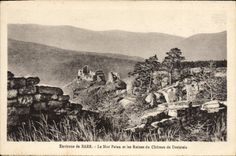 Alrededores de la POSTAL de la VENDIMIA de Barr la pared y las ruinas paganas del castillo de Dreistein