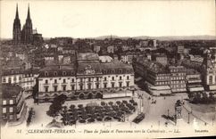VINTAGE POSTCARD Clermont Ferrand Places De Jaude And Panorama Towards the Cathedral