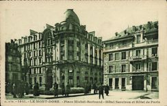 VINTAGE POSTCARD the Mount Gilds Place Michel Bertrand Hotel Sarciron And Hotel Of Paris