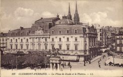 VINTAGE POSTCARD Clermont Ferrand the Place De Jaude And the Theater