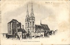 VINTAGE POSTCARD Moulins the Old Castle And the Cathedral