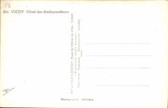 VINTAGE POSTCARD Vichy Hotel Of the Ambassadors