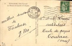 CPA Toulouse Le Donjon Du Capitole Et Le Square