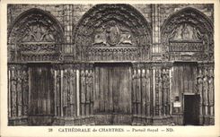 CPA Cathedrale De Chartres Portail Royal