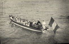 VINTAGE POSTCARD Bateau Companies of unloading the return has edge