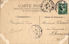 CPA Bateau Plage avant d'un cuirasse