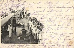 CPA Bateau Plage avant d'un cuirasse