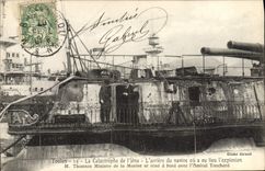 VINTAGE POSTCARD Toulon Boat the catastrophe of Iena the arrear of the ship