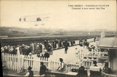 VINTAGE POSTCARD Avion Aviation Park Borely Marseilles Aviation Cheuret has its return of the islands