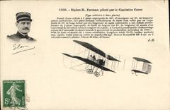 VINTAGE POSTCARD Avion Aviation pilot Farman Biplane by the captain Breaks