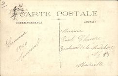 VINTAGE POSTCARD Plane Aviation Marseilles Aviation Mr. and Mrs. Cheuret has edge of their biplane