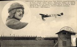 CPA Avion Aviation Daucourt sur monoplan Bleriot 