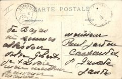 VINTAGE POSTCARD Plane Aviation the Gibert aviator on his Bleriot monoplane in full flight