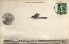 CPA Avion Aviation Weymann sur monoplan Nieuport 