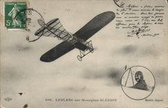 CPA Avion Aviation Leblanc sur monoplan Bleriot 