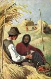 CPA Illustrateur German Peasant Life Paysans Folklore