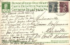 CPA Illustrateur Carte de la Fete Nationale Suisse Enfants