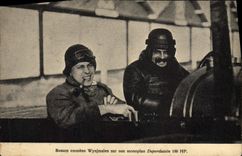 VINTAGE POSTCARD Avion Busson Aviation takes along Wynjmalen on its monoplane Deperdussion 100 HP