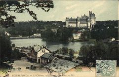 CPA Pierrefonds Le Chateau L'etang et la gare 