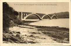 VINTAGE POSTCARD the Bridge of Plougastel On Elorn which connects Brest has Plougastel Daoulas