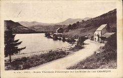 VINTAGE POSTCARD Thermal Road of Auvergne on Banks of the Lake Chambon