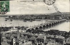 Panorama de Burdeos de la POSTAL de la VENDIMIA tomado del St Miguel de la torre