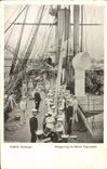 VINTAGE POSTCARD Boat War HMS Calliope Preparing to Hoist Signal mast