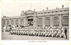 VINTAGE POSTCARD Boat War Jack Ashore Volleyball firing